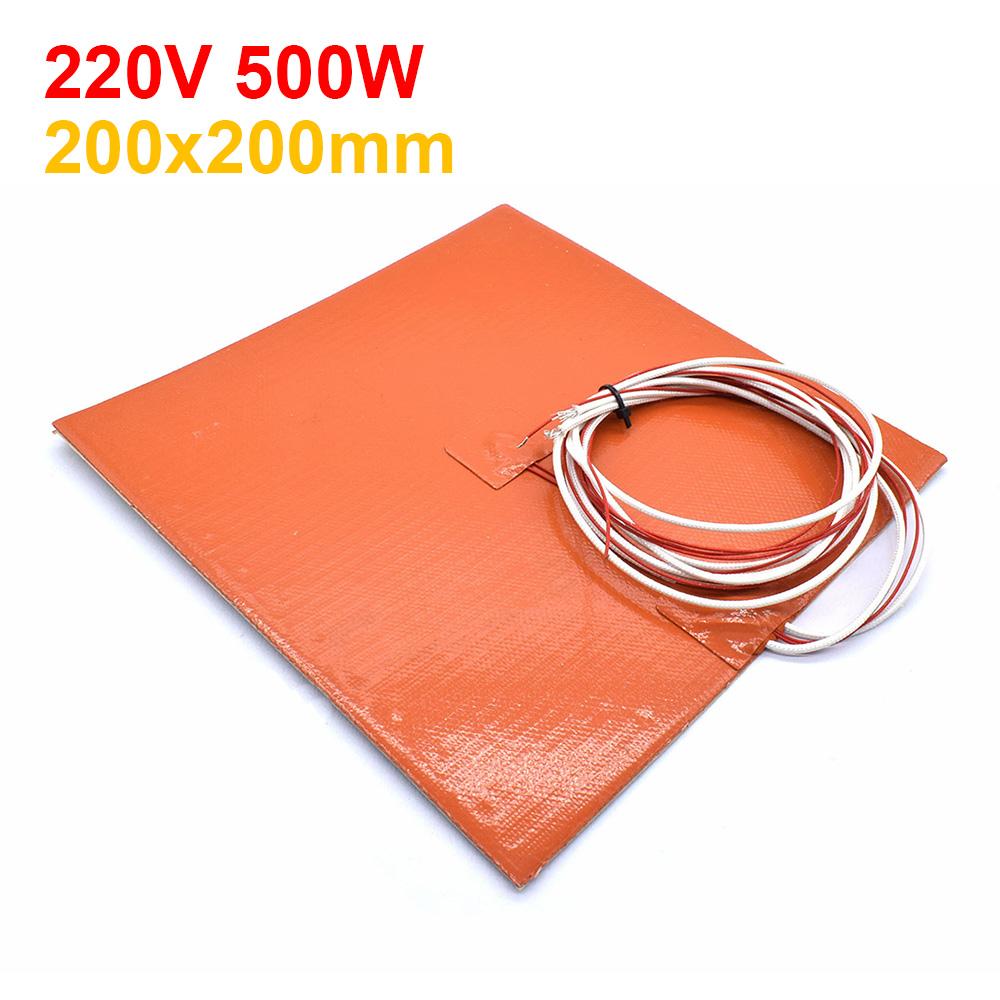 

750 Вт/500 Вт 3D принтер силиконовый нагревательный коврик 220 В нагревательный стол 200/235/300/310 мм для 3D принтера гибкий нагревательный коврик