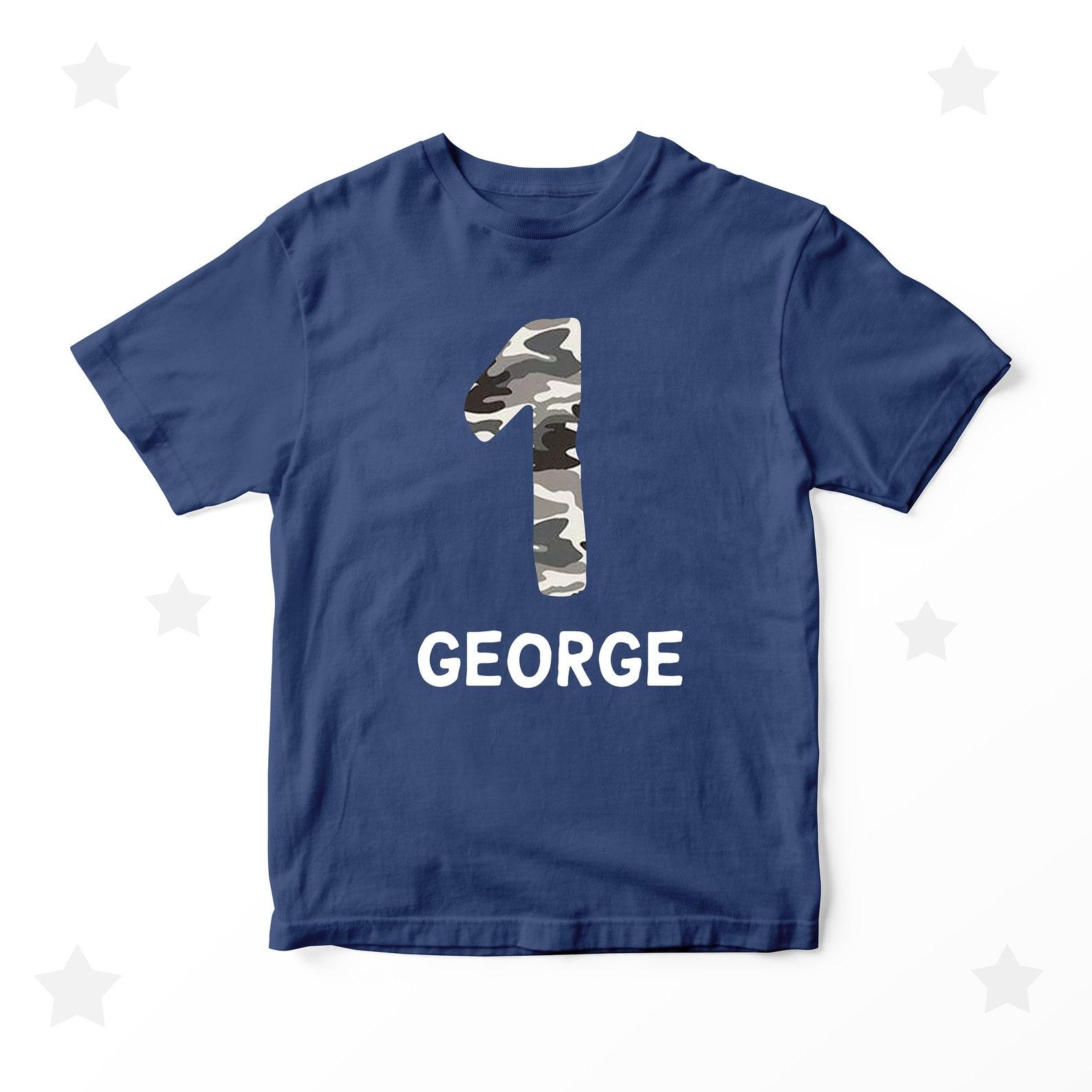 Personalized 1st Birthday Camo T-Shirt: Kids Party Outfit 100