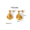 Gold Color Stainless Steel Waterdrop Earrings For Women Big Hiphop Drop Stud