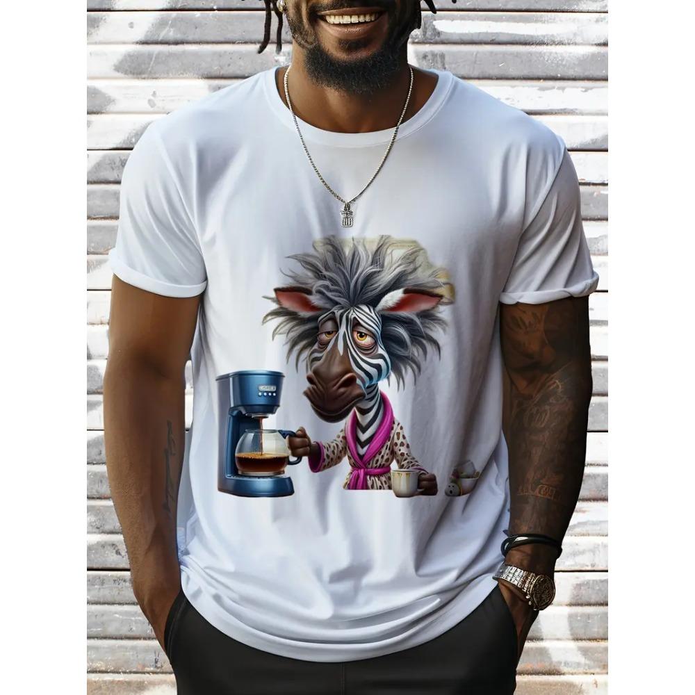 Sommer Herren Outdoor Freizeit Atmungsaktives T-Shirt Kurzarm Cartoon Tier 3D Gedrucktes Muster Groß Übergröße Locker Herren Kinder T-Shirt