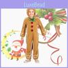 Adorable Christmas Gingerbread Man Kids Costume Cosplay Bodysuit