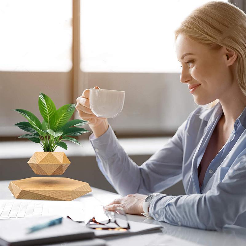 Levitating Air Bonsai Pot Rotation Flower Pot Planters Magnetic Suspension Floating Pot Potted Plant Home Without Plants