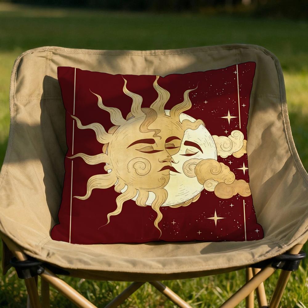 Tarot Sun and Moon Cushion Cover Soft Reversible Durable Pillow Cover MultiScene Use for Home Car Daily Comfort