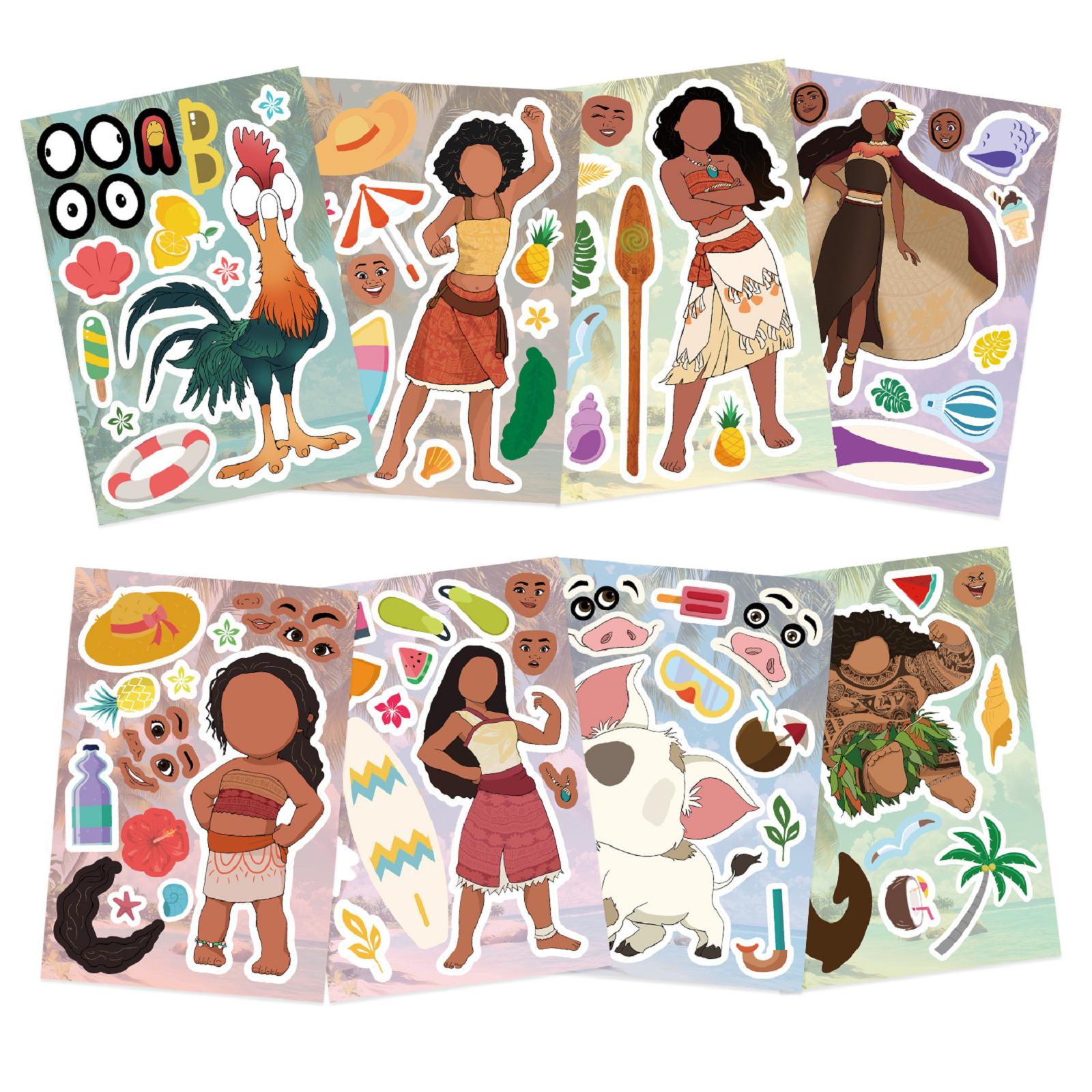 

Сменные наклейки-пазлы для лица, Сделайте свои собственные наклейки для детей, подростков, для украшения вечеринок, в качестве награды, 8 штук One Size