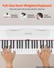 Digital Piano 88 Keys Semi Weighted Full Size Keyboard Stand White, for Beginners, 600 Tones, 600 Rhythms, Electric Piano, with Sustain Pedal,