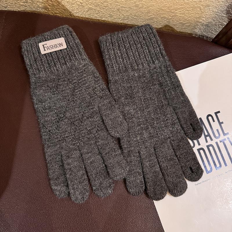 Winter Strick Herren Touchscreen Handschuhe Mit Atmungsaktiver Wolle Für Outdoor Radfahren