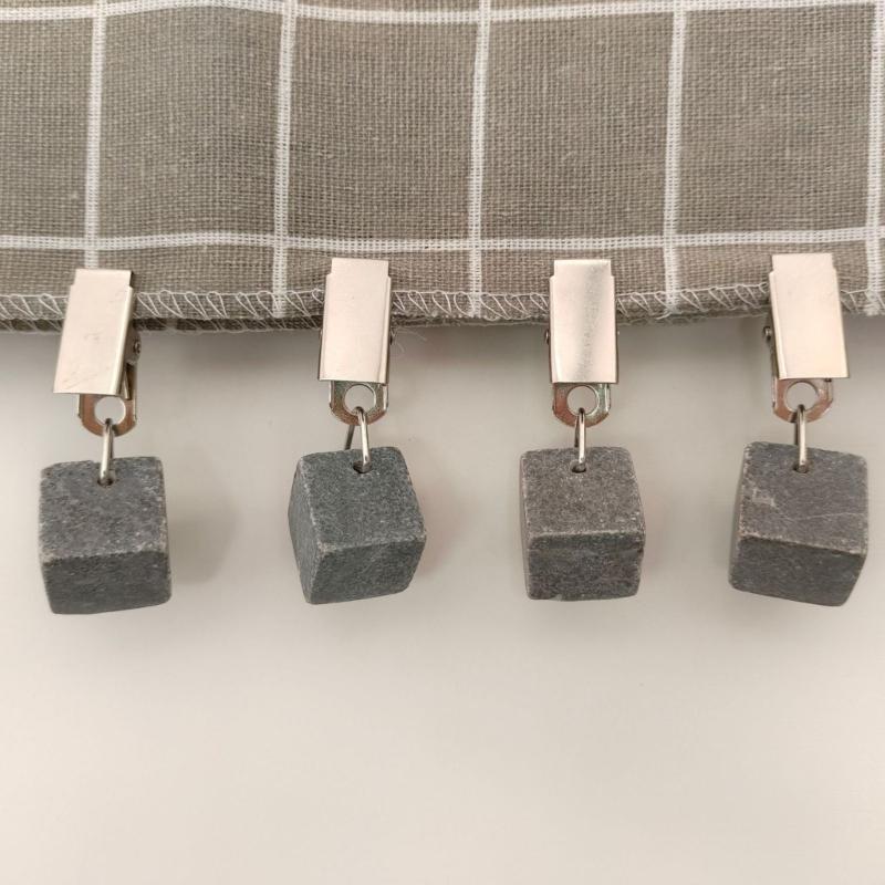 Zestaw 4 obciążników do obrusu Kamień marmurowy Ciężkie zawieszki Wieszaki do obrusu z klipsami na stół piknikowy na imprezę plenerową