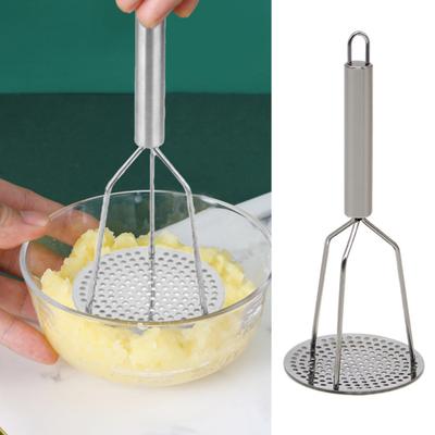 Triturador de patatas práctico, no corrosivo, reutilizable, de acero inoxidable, para panadería.