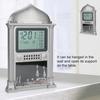 1Pcs Plastic Islamic Prayer Digital Calender Time Display Alarm Wall Clock(grey)