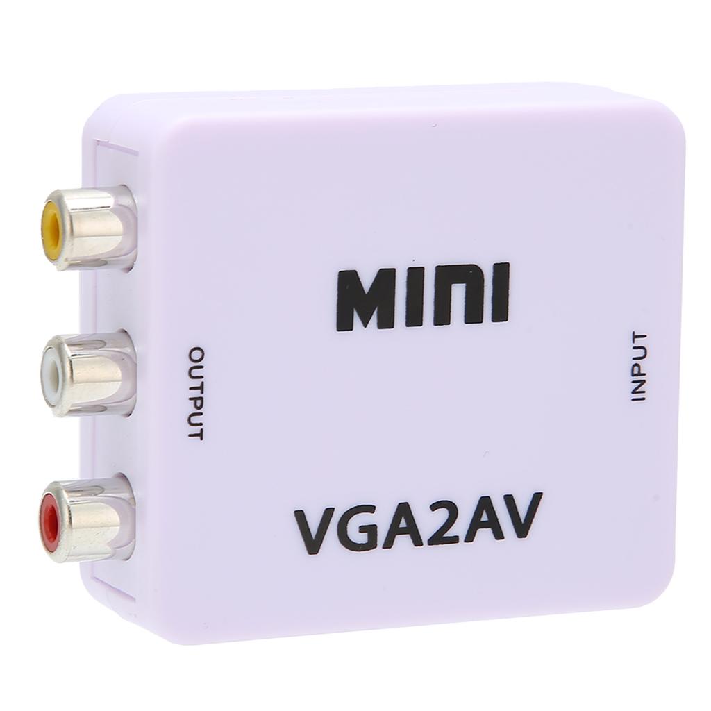 Mini VGA to AV 1080P HD Video Converter Adapter 165MHz with Data Cable for TV PC