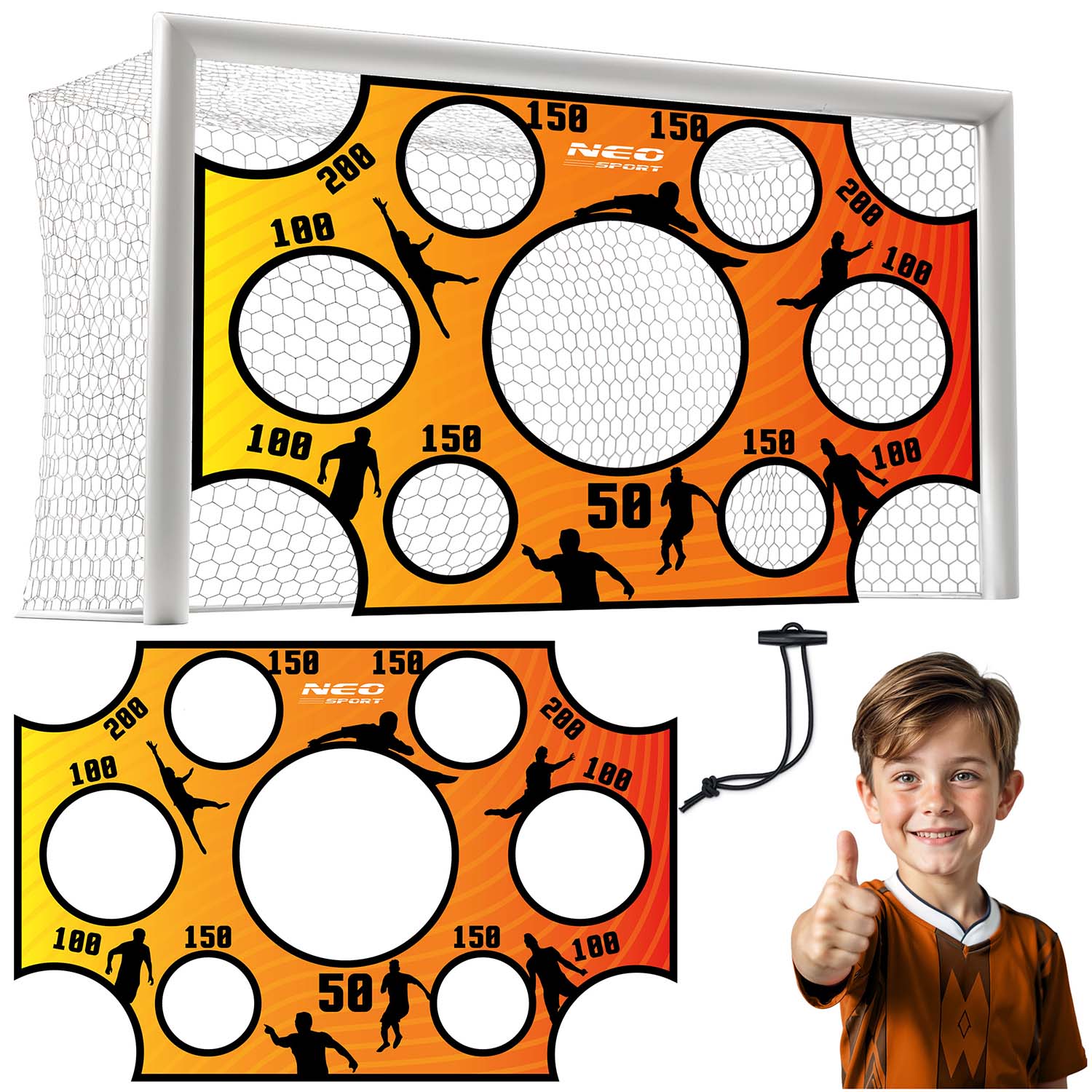 Doelnet voor schietoefeningen voor voetbaldoel Neo-Sport 300 x 200 cm