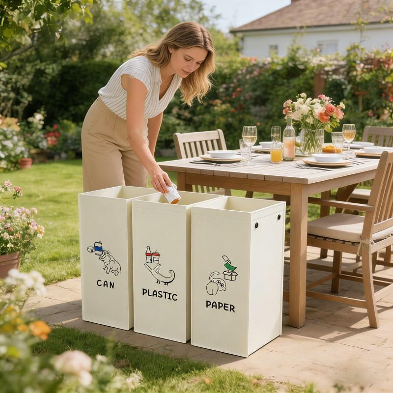 Trash Bins Home Office Bedroom Kitchen Outdoor Lightweight Large Capacity Recycling