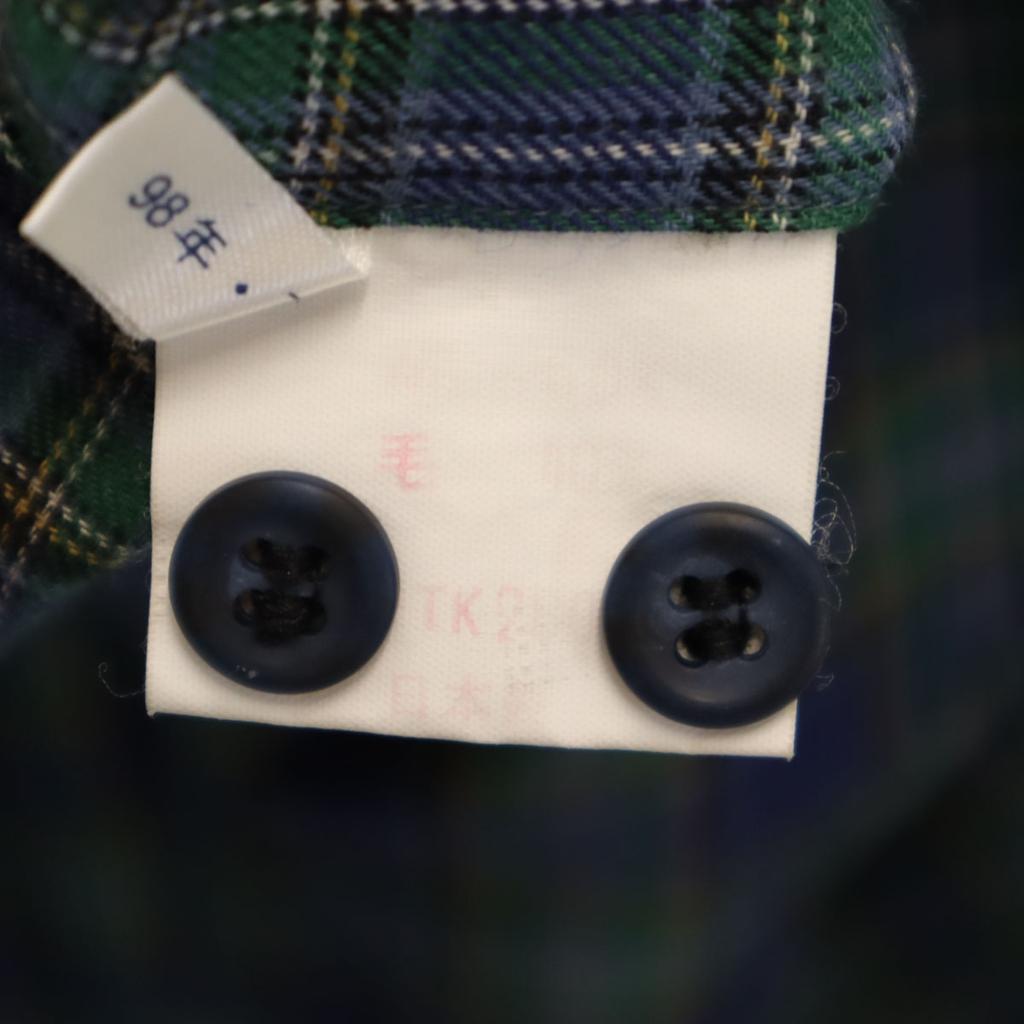Aquascutum made in Japan Check Pattern Long sleeve shirt green Men's Used