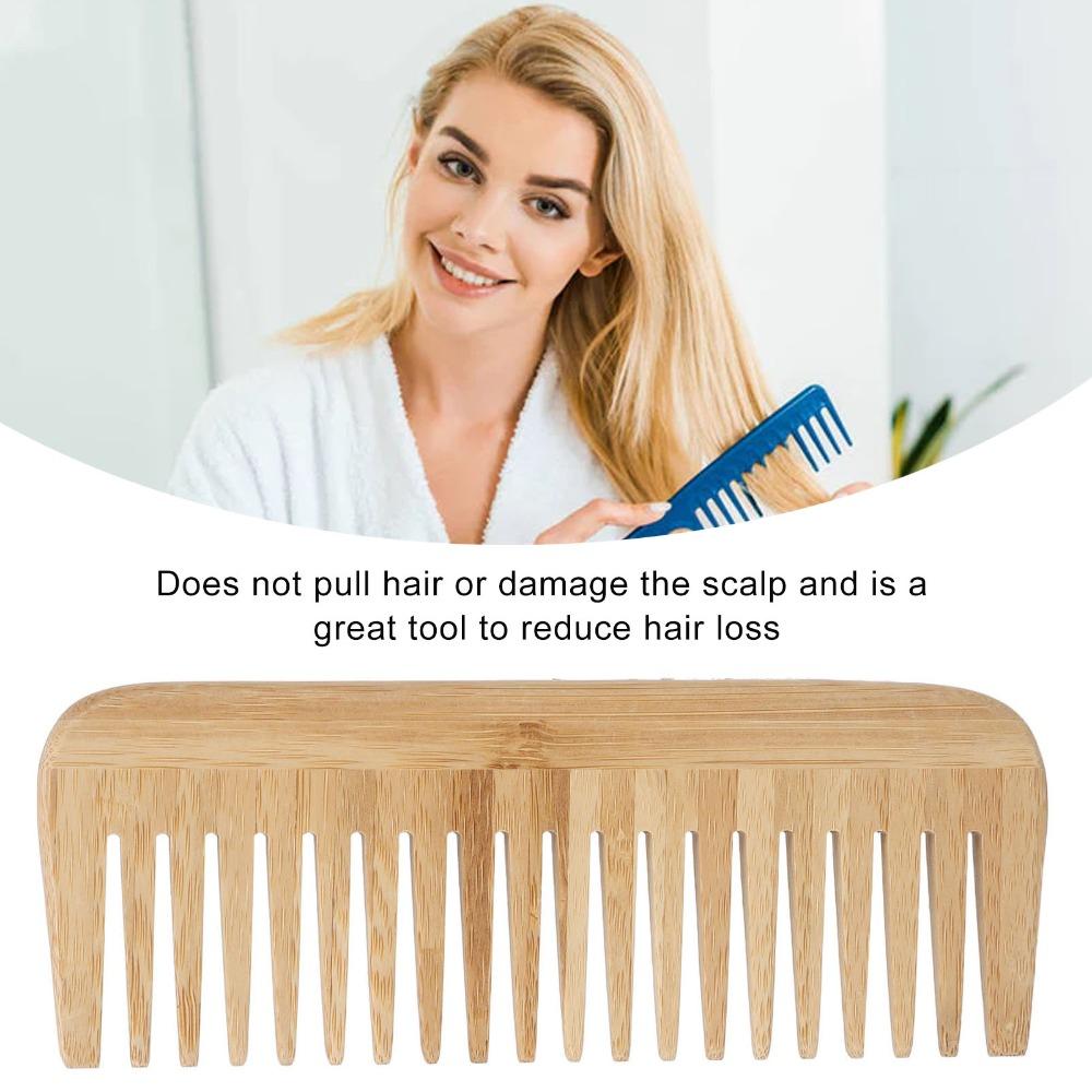 Durable Wide Tooth Comb Portable Wood Comb For Salon Bamboo Comb Home Use