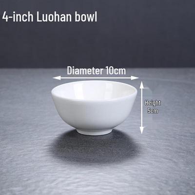 White Ceramic 4-Inch Luohan Bowl Set
