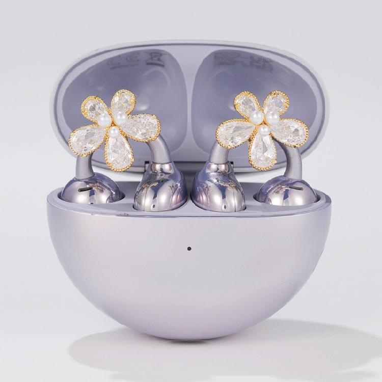 Rhinestones Decor For Clip On Earbuds Open Ear Decorative Earphone Accessories Removeable Decoration Quick Clip