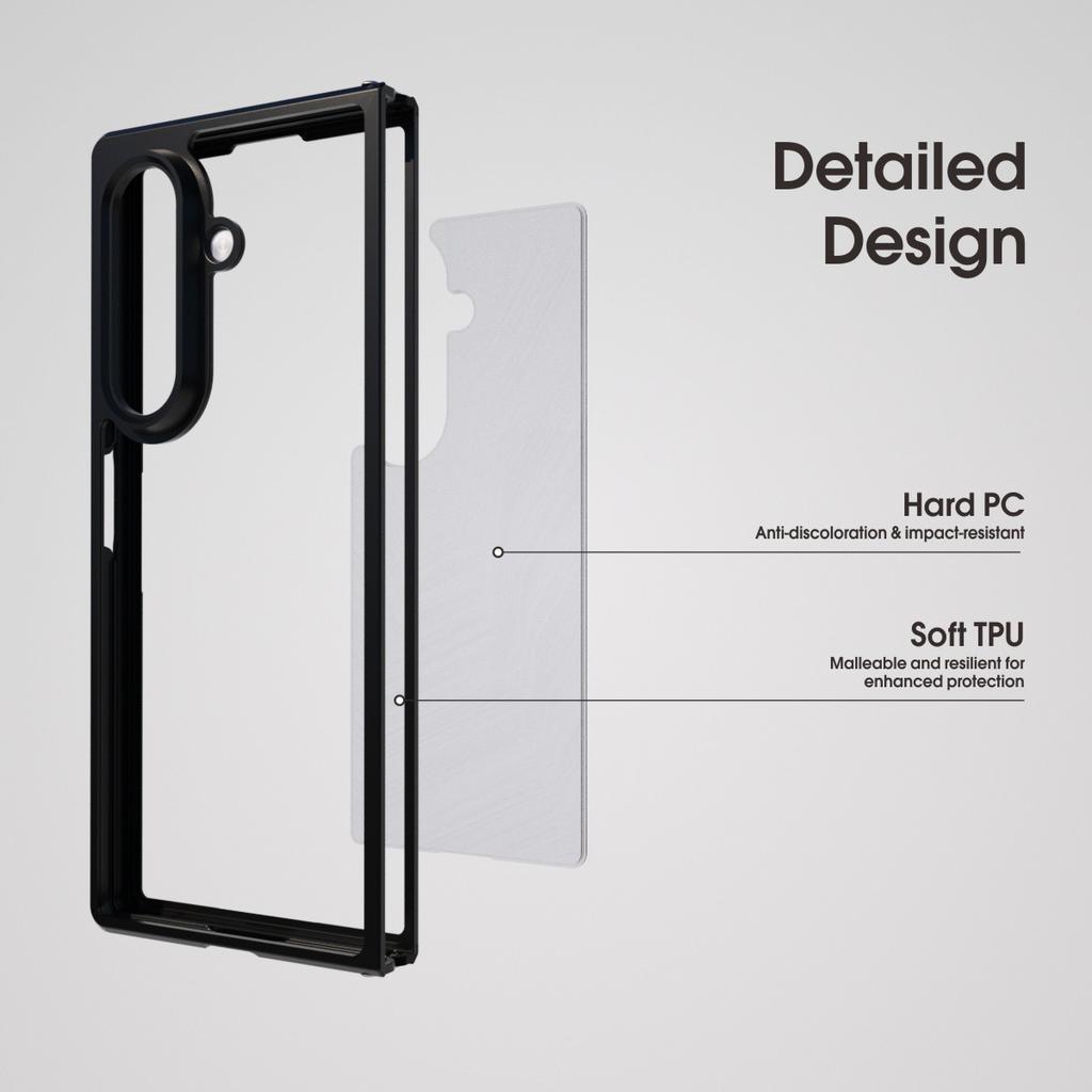 IBMRS For Samsung Galaxy Z Fold7 5G Case Soft TPU Frame Hard PC Back Anti-Fall Phone Cover
