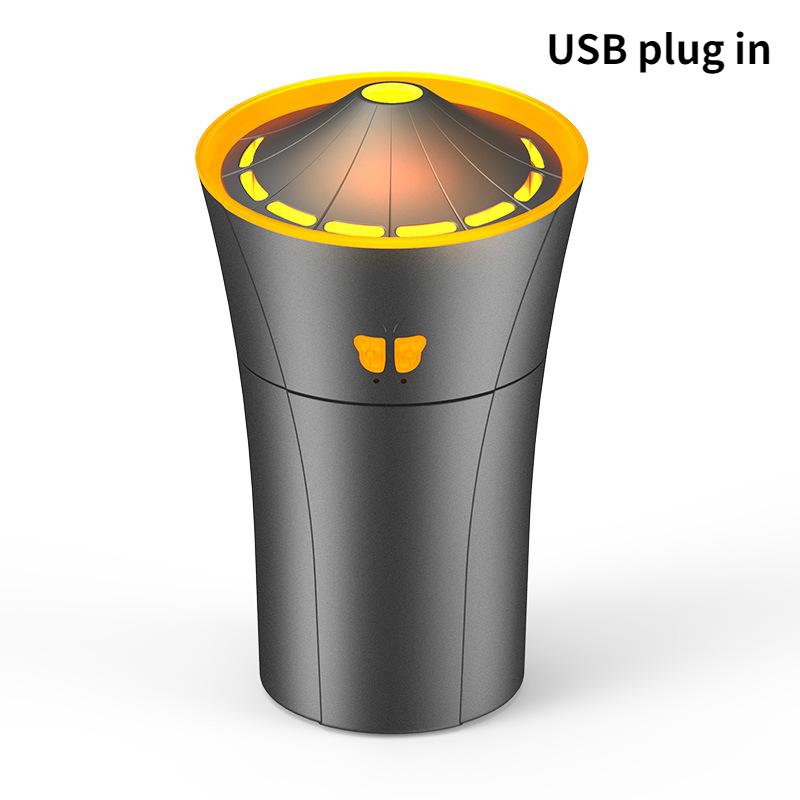 

Портативный автомобильный увлажнитель воздуха 1800 мАч, перезаряжаемый через USB, аромадиффузор с динамичной цветной подсветкой, распылитель-медуза, увлажнитель Gray-USB plug in