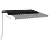VidaXL Manual Retractable Awning with LED 3x2.5 M Anthracite 3070104