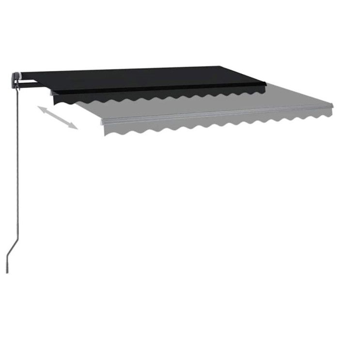VidaXL Manual Retractable Awning with LED 3x2.5 M Anthracite 3070104