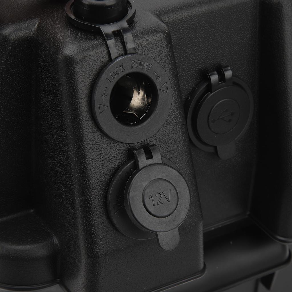 Trolling Motor Smart Battery Box Rainproof 2 USB Port ABS Marine Battery Power Center Resistant for RV Van SUV ATV Camping Truck