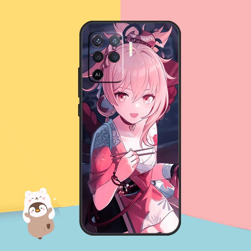 Anime Genshin Impact Yoimiya Case For OPPO A74 A93 A83 A91 A53S A9 A5 A31 A53 2020 A15 A16 A1K A52 A72 A94 A54 Cover