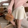 Women's A-line High Waist Pleated Woolen Skirt - Spring/Autumn 2025 College Style