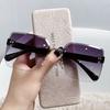 Small Red Book Fashion Sunglasses Women Uv385 No Frame Edge Sun Shades For Travel And Parties