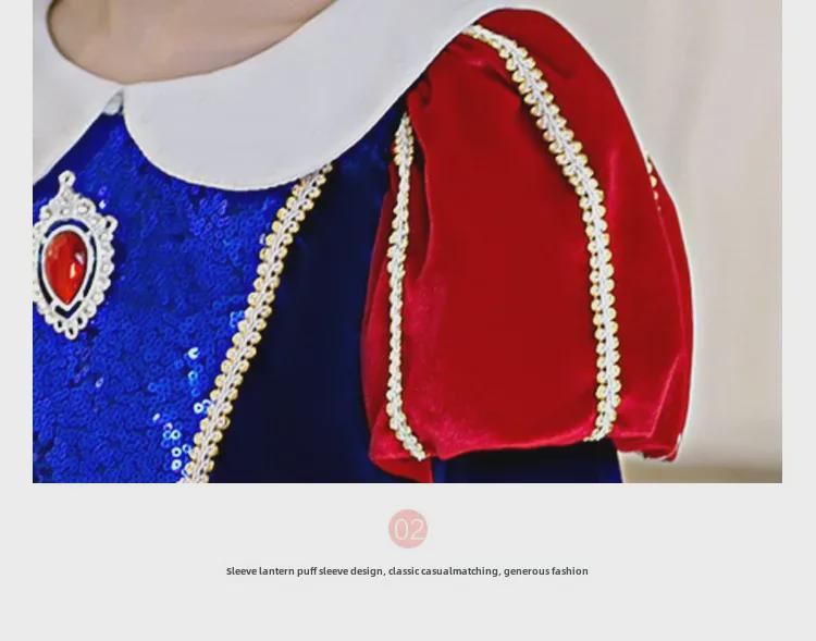 2024 Vår Prinsessan Elsa och Snövit Festivaluppträdandeklänning för Små Flickor