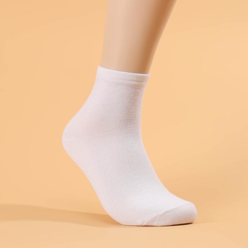 Neat and Plain Men's Mid-Calf Socks Set of 10 (White)