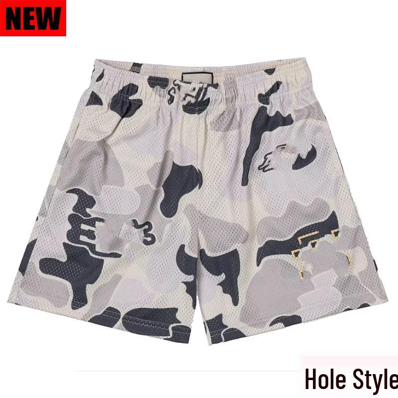 Men's American Style Breathable Camouflage Basketball Shorts - Comfortable Loose Fit Training & Running Pants
