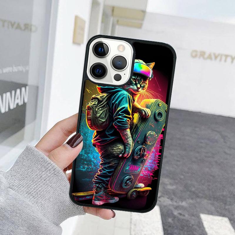 Funny Cute Cat Animal Phone Case For iPhone 17 Air 15 16 Cover  11 13 14 Pro Max 12 Plus Max Fundas