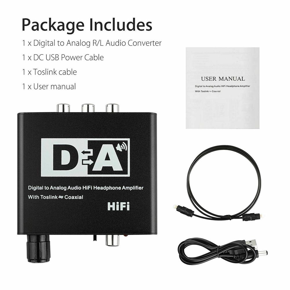 Convertisseur adaptateur Audio Coaxial analogique numérique vers Jack 3.5mm R/L RCA HiFi 192KHz