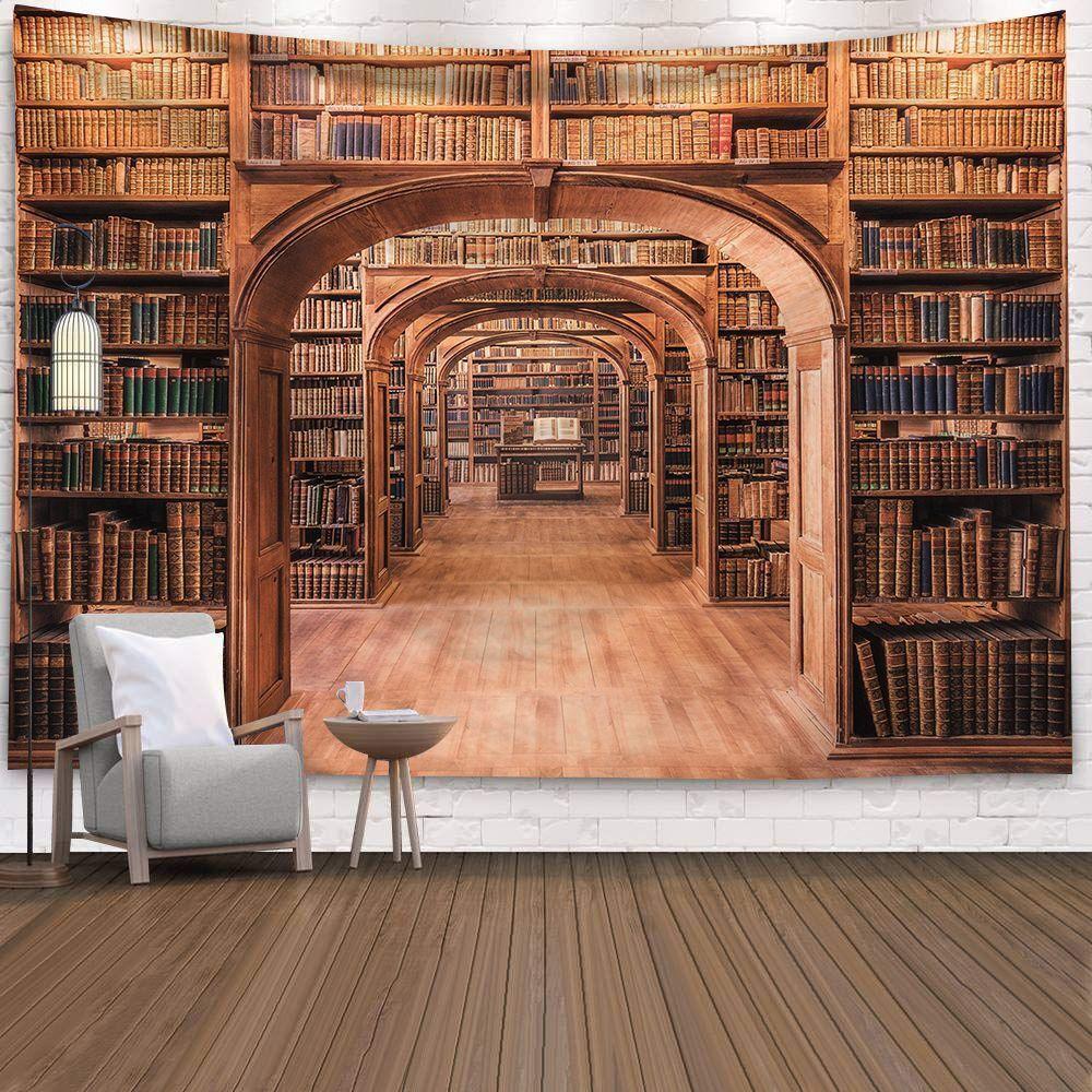 tapestry for the library wall home 75x100 чёрный