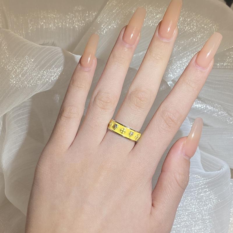 Klassischer Nischen-Design-Damenring, modisch, gelb, handgefertigt, Emaille-Schmuck, Kreuz, Wildnis, Kronenmuster, Ring, Jubiläumsschmuck