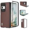 For Honor Magic Vs3 5G Case Genuine Cow Leather Coated Hard PC Phone Cover