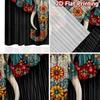 2D flat printing 2pcs Curtain Party Curtain Day of the Dead Elephant Digital Printed Polyester Drapes Festive Holiday for