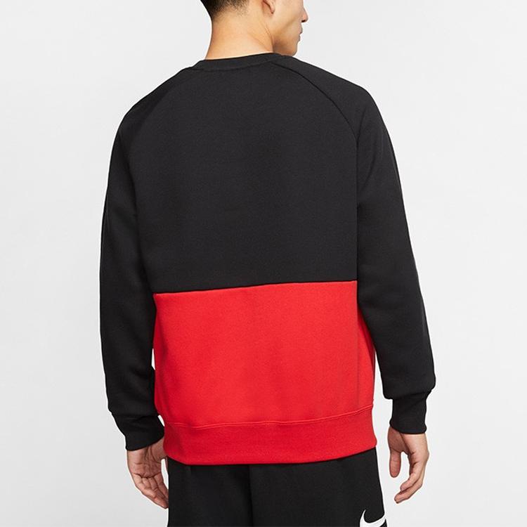 Nike Air Patchwork Color-Block Fleecová Mikina s Kulatým Výstřihem Pánská Mikina Černá CJ4828-011