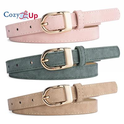 Gold Pin Buckle Women's Belt with Jeans, Suit, Dress, Decorative Belt