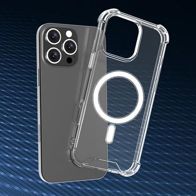 Magsafe Všestranný magnetický kryt na telefon pro Apple 16, Průhledný akrylový 15, Čtyřrohý proti pádu 14pro