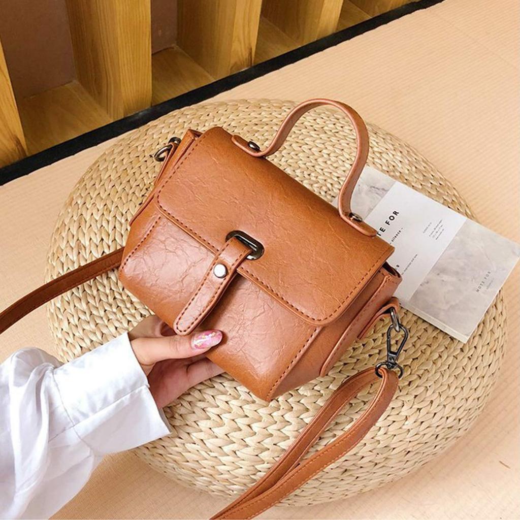 [TIME100] Women's Shoulder Bag, Premium PU Leather, 3-Way Bag, Shoulder Bag, Crossbody Bag, or Handbag, Cute Bag TMFB026 (Brown)