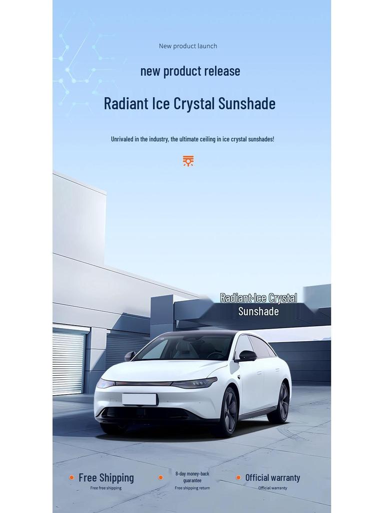 Leapmotor C01 Sunroof Ice Crystal Sunshade: Heat Insulation, Sun Protection, Privacy, and Light Blocker for Camping