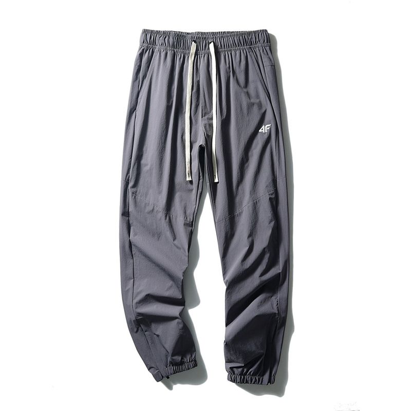 Outdoor Hiking Mountaineering Quick-Dry Pants Men s Summer Thin Straight Sports Pants Foreign Trade Men s Trousers Ankle-tied Casual Trousers Gray L