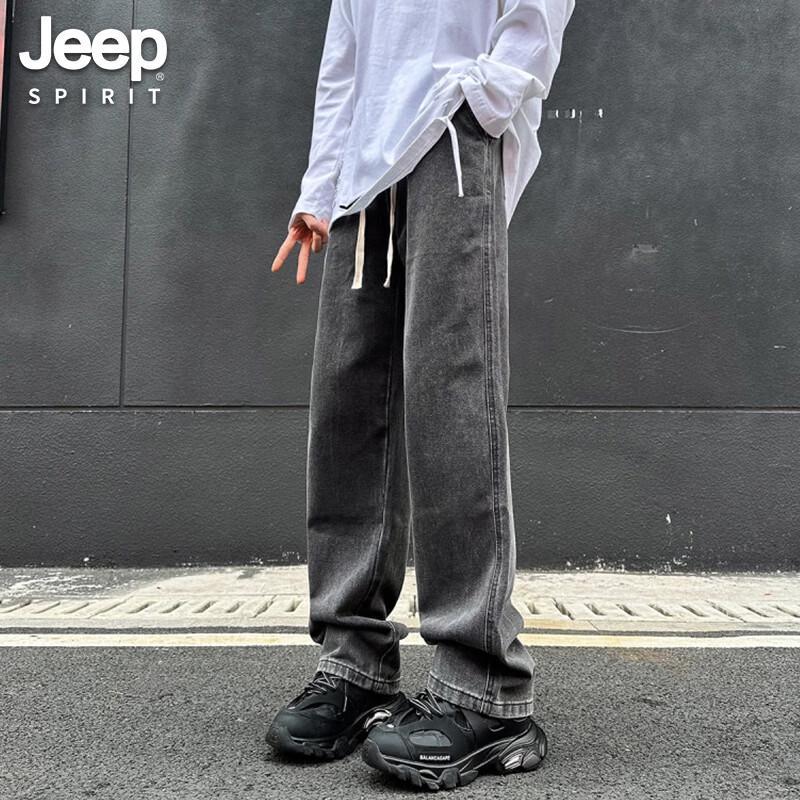 JEEP SPIRIT Men s High-Street Loose Straight Jeans 2XL