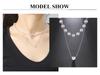Cazador Trendy Small Heart Imitation Pearl Choker Necklaces for Women Stainless Steel Multilayers Necklaces 2026 Jewelry Gift
