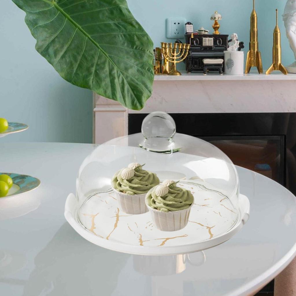 Cake Stand Dessert Display Plate with Dome Multifunctional Serving Platter Round Tray for