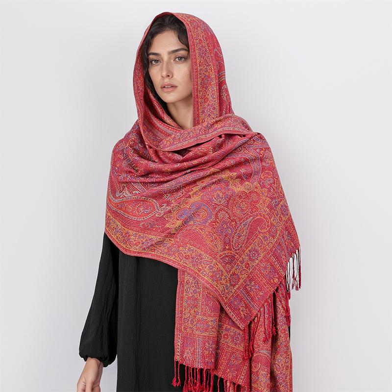 Winter Women Bufanda Jacquard Scarf  Printed Coquette Fashion Silky Long Shawl Ethnic Fringed Travel Scarves
