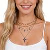 Ladies' Geometric Circular Neck Chain Alloy Water Diamond Tassel Pendant Necklace