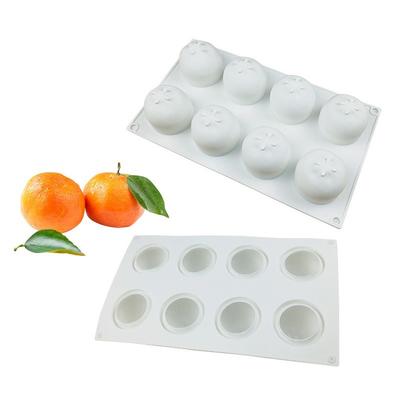 8 Bile Turuncu Mousse Kek Kalıbı DIY Pişirme Kalıp Silikon Kalıp Meyve Mousse Kalıp