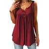 Plus Size Ladies Casual Sexy Swing Blouse Flowy Halter Sleeveless Deep V Neck Button Front Vest Tops